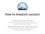 How to measure success by Deborah Eldredge and Mary Waldo