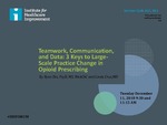 Teamwork, Communication, and Data: 3 Keys to Large- Scale Practice Change in Opioid Prescribing by Linda Cruz and Ryan Dix