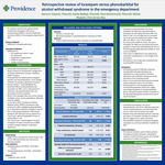 Retrospective review of phenobarbital versus lorazepam for alcohol withdrawal Syndrome in the Emergency Department by Spencer Hayashi; Savita Bathija, PharmD, BCEMP; Paul Vanemmerik; Nishat Mujeeb; and Chris de las Alas