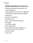 Donning Screening/PPE in a Bag (*ED) by Providence - Special Pathogens Program
