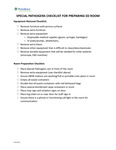 Special Pathogens Checklist for Preparing ED Room by Providence - Special Pathogens Program